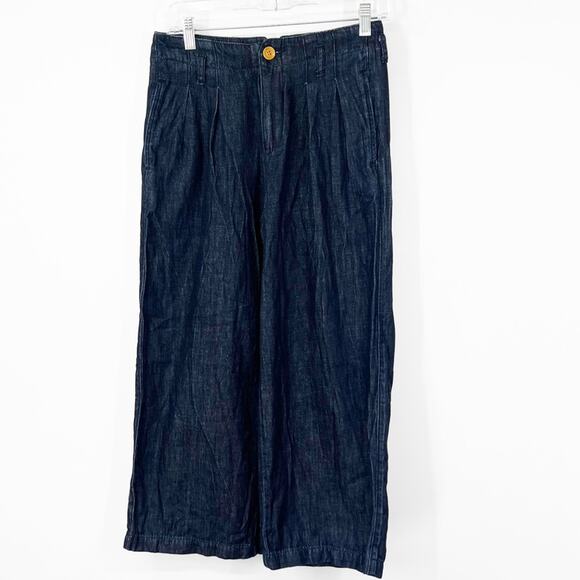 Maeve by Anthropologie High Rise Pleated Cropped Jeans - Picture 1 of 7
